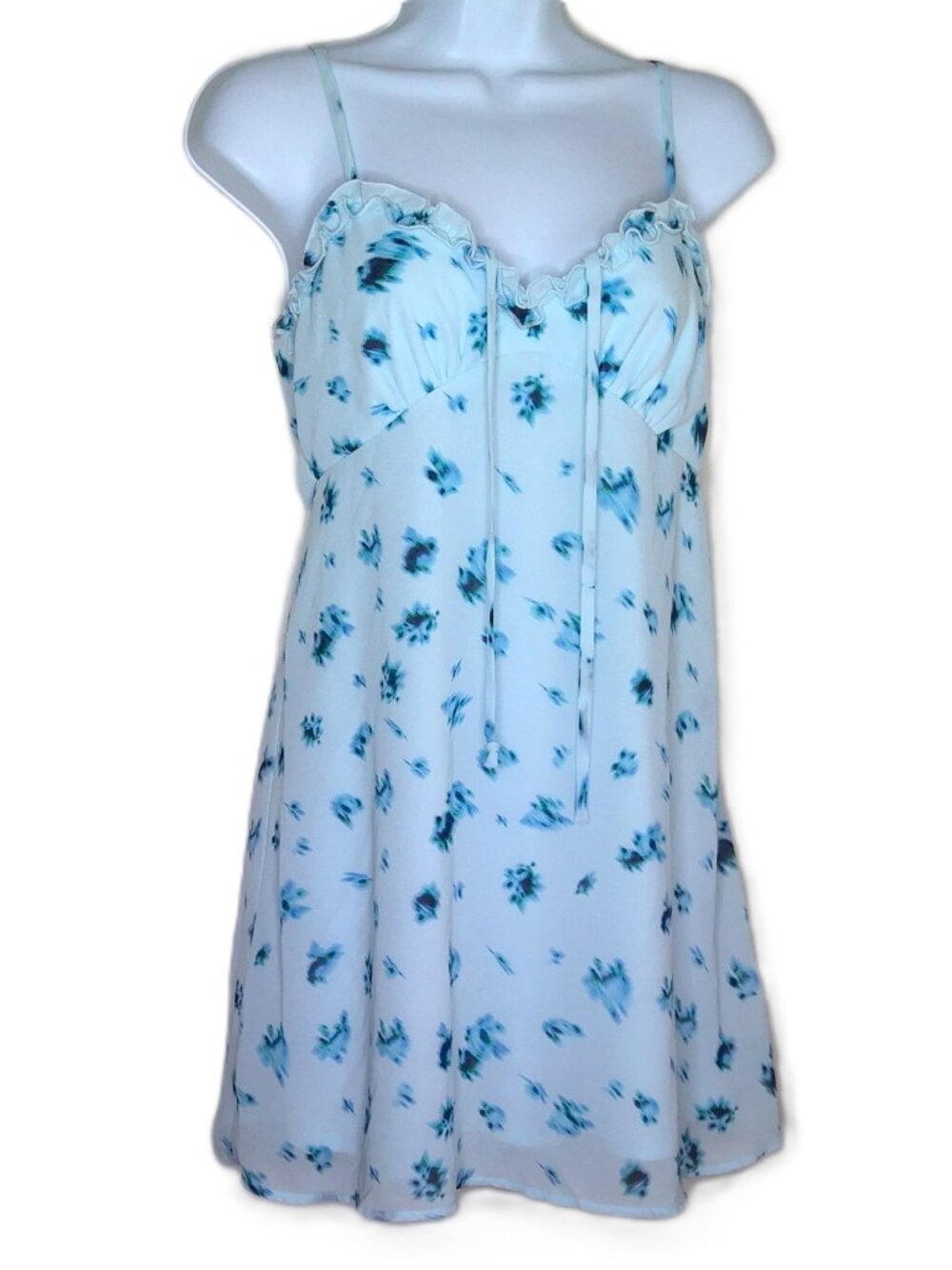 New Wild Fable Sleeveless Floral Dress Blue English Roses Cottagecore Smocked S